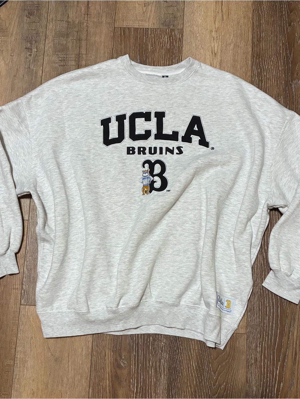 Princess Polly UCLA Bruins Light Gray Crewneck Sweatshirt Small Oversized Boxy